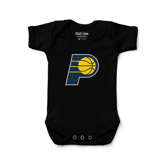 Newborn & Infant Chad & Jake Black Indiana Pacers Primary Logo Bodysuit