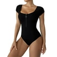 thumbnail image 4 of Liacowi Women One-Piece Swimsuit Long Short Zipper Padded Bikini Bodysuit Beachwear Bathing Suits, 4 of 7