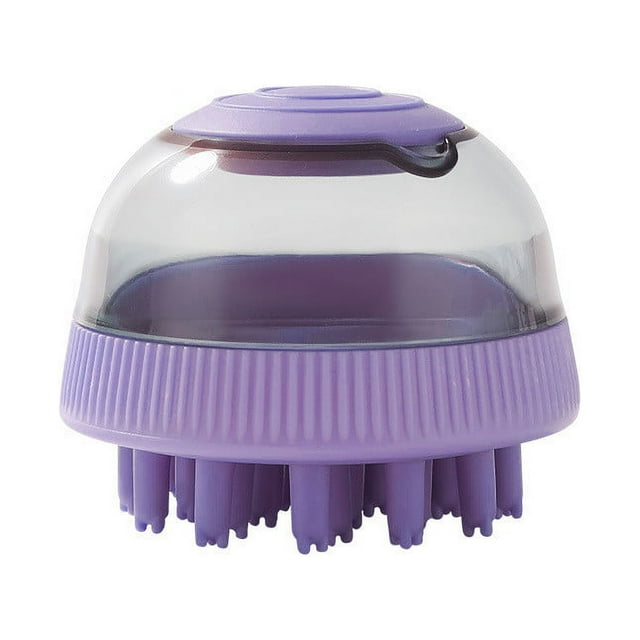 Dispensador de cepillo y champú para baño para mascotas | Cepillo de Masaje de Gel de Ducha Recargable para Perros y Gatos | Cerdas suaves e inodoros | Mango de anillo antideslizante | Depilación y