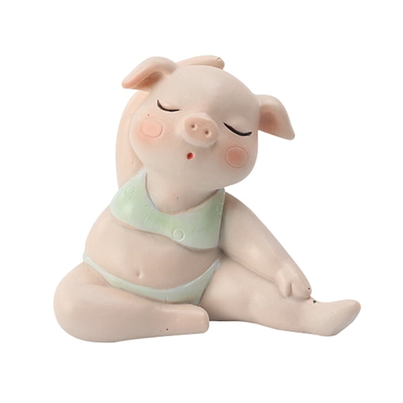 Cute Resin Creative Cartoon Yoga Pig Ornament Yoga Piggy Figurine Sculpture