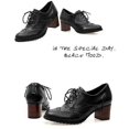 thumbnail image 2 of Spring Mid-heeled Shoes Retro Carved Oxford Shoes, 2 of 3