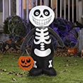 thumbnail image 2 of Gemmy Airblown Inflatable Skeleton Boy, 3.5 ft Tall, Multicolored, Halloween Yard Decoration, 2 of 3