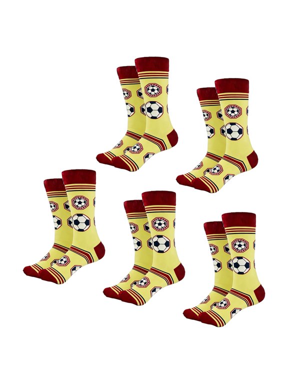 Pack Of 5 Pair Football Soccer Event Cotton Socks For Men Soft Moisture Wicking Athletic Hosiery Size 38 To 45