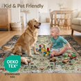 thumbnail image 4 of ODIKA 6'x9' Ultra-Soft Area Rug, Vintage Boho Distressed Vines Ornate Border Scrolls Ornamental None Washable, Bare feet friendly, Silk-Touch for Guest Room, Bedroom, 4 of 7