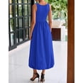 thumbnail image 3 of Vestido BTFBM para mujer 2025, casual, sin mangas, azul, 3 of 9