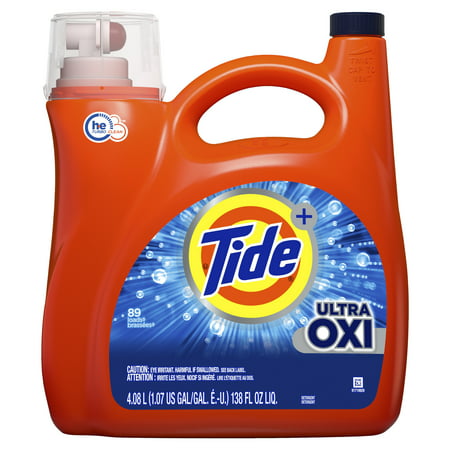 Tide Plus Oxi HE, Liquid Laundry Detergent, 138 Fl Oz 89 (Best Stain Fighting Laundry Detergent)