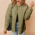 thumbnail image 2 of Women's Denim Jacket Lightweight Quilted Button Down Coat Stylish Padded Outwear with Pockets Comfortable Casual Fashion, 2 of 2