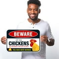 thumbnail image 2 of Beware of Chicken Sign, Chicken Coop Decor Gifts for Chicken Lovers, 12x18 Aluminum, 2 of 8