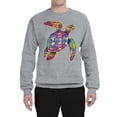 thumbnail image 2 of Wild Bobby, Colorful Rainbow Sea Turtle Animal Lover Unisex Crewneck Graphic Sweatshirt, Heather Grey, Large, 2 of 3