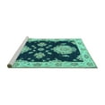 thumbnail image 2 of Ahgly Company Machine Washable Indoor Rectangle Persian Turquoise Blue Traditional Area Rugs, 8' x 12', 2 of 4