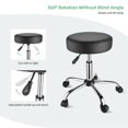 thumbnail image 3 of Tabouret Rond à Roulettes avec Roues, Siège en Cuir PU Pivotant à 360°, Chaise Tabouret Hydraulique à Hauteur Réglable, Tabourets de Dessin pour Bureau à Domicile, Salon, Spa, 3 of 9