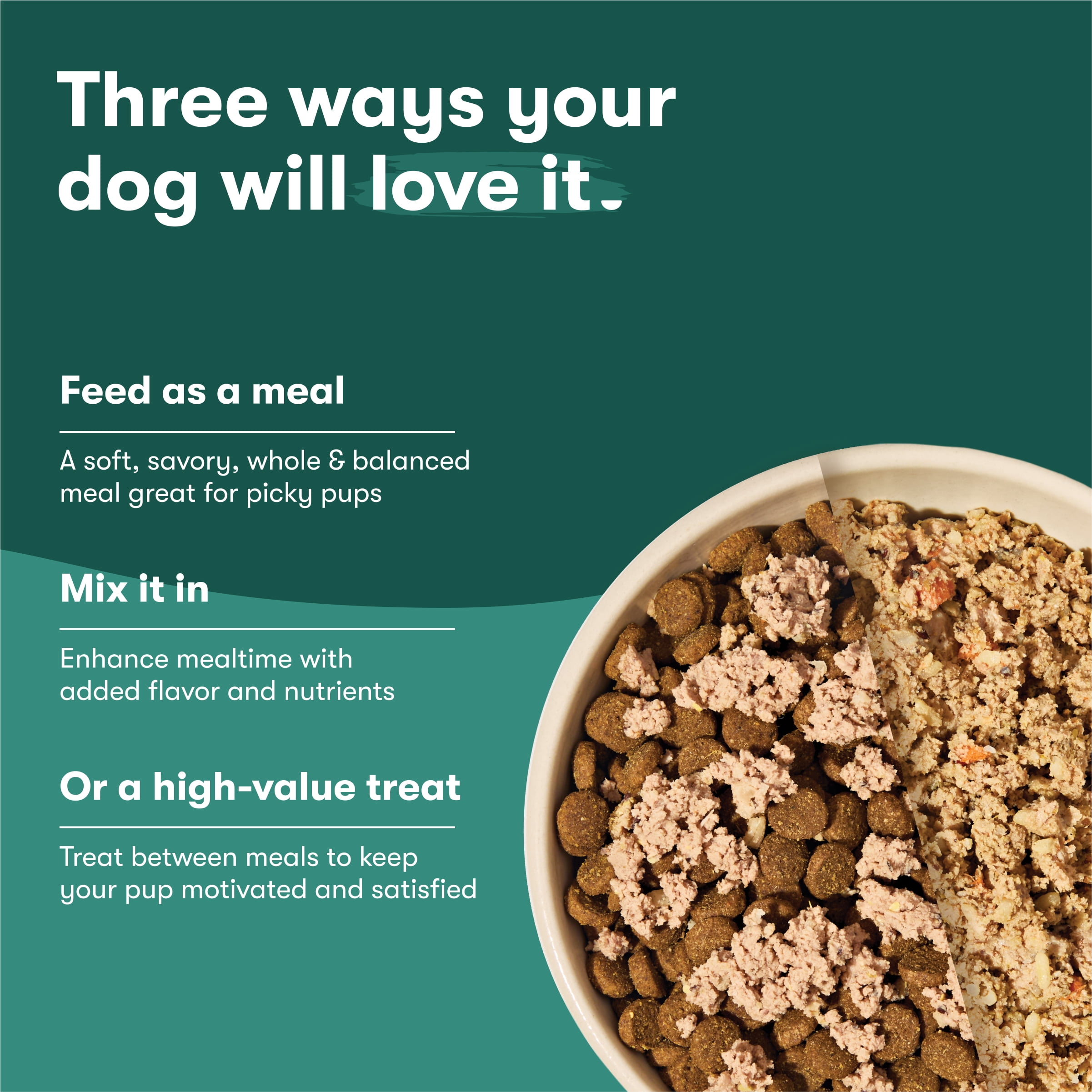 Jinx Fresh Farm-Raised Chicken & Turkey Dog Food Meal or Topper, 4 x 1 lb Pouches