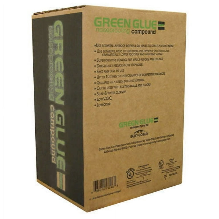 SOUNDPROOFING - GREEN GLUE - 12 PACK - COVERS 192 SQ. FEET.