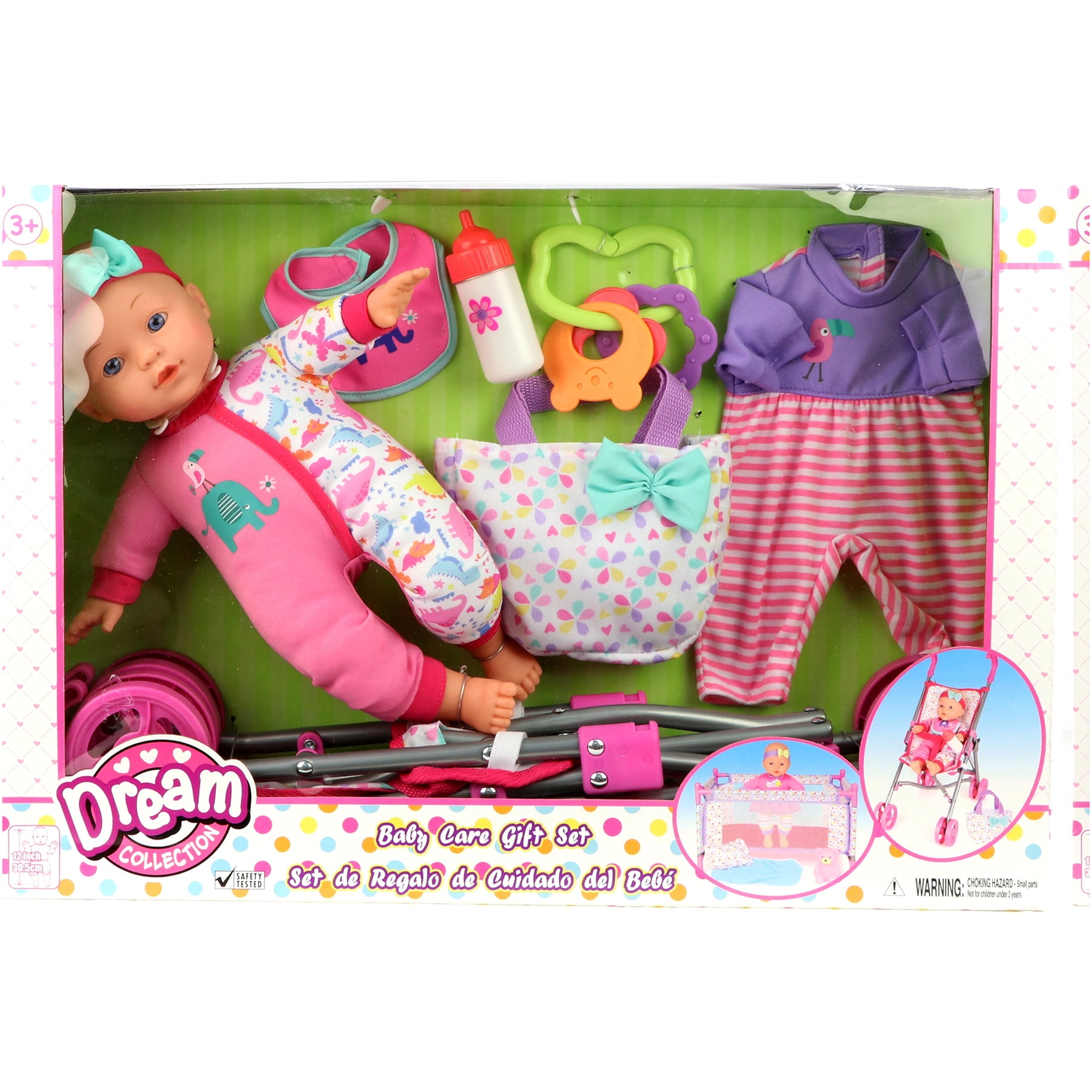 doll with stroller gift set