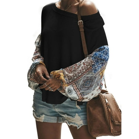 Off Shoulder Sweater Top - Womens Off Shoulder Baggy Ladies Tops Chunky Knitted Sweater Jumper Coat Tops