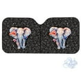 thumbnail image 2 of Xoenoiee Elephant Floral Leaf Black Car Sun Shade for Windshield, Sun Visor Front Windshield Sunshade, Windshield Cover, Automotive Interior Sun Protection, Foldable, 2 of 6