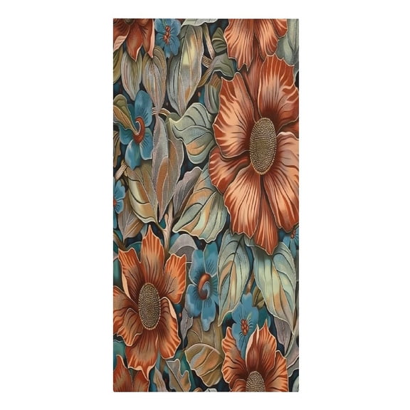 RKSupls Orange Flowers Brown Center Microfiber Beach Towel Absorbent Compact Towels for Swimming Pool Beach Travel Things for Vacation Essentials Adult Gift,61.4×30.3Inch