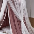 thumbnail image 6 of Double Layer Princess Round Dome Canopy Bed Curtain for Girls Adults,Children Dreamy Mosquito Net,Cute Bedroom Decoration Castle Play Tent Reading Nook Canopies (Dome-Rust Red/White), 6 of 13