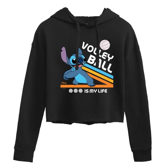 Lilo & Stitch - Volleyball Is My Life Cropped Graphic Hoodie
