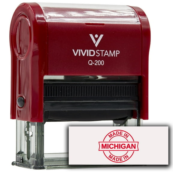 All Quality Made In Michigan Self-Inking Rubber Stamp (Red Ink) - Q-200