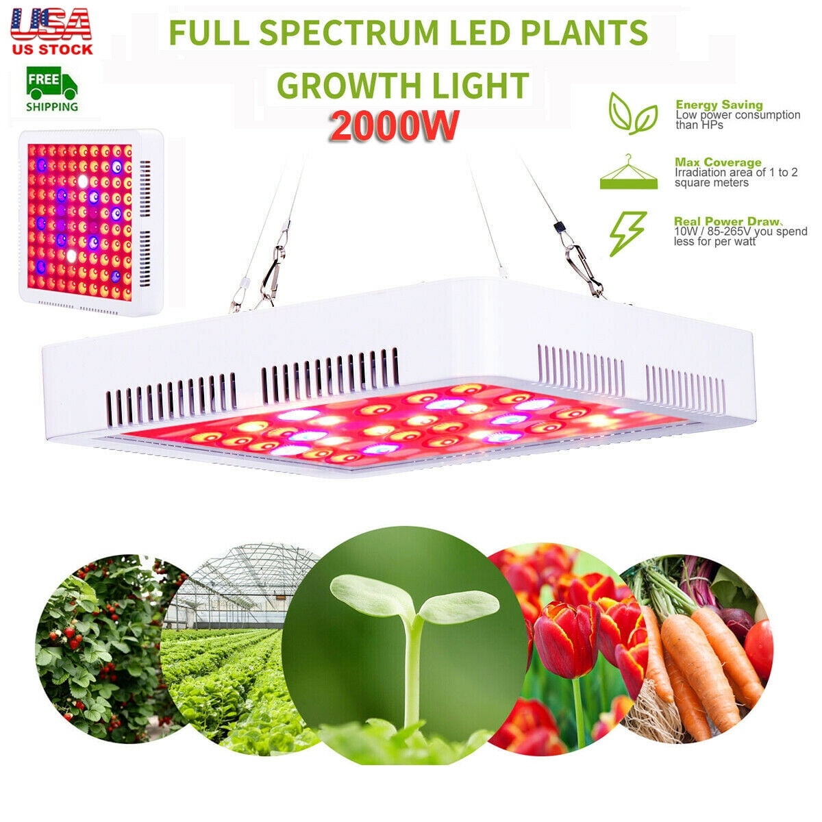 8000W LED Grow Light Hydroponic Full Spectrum Indoor Veg Flower Plant Lamp Panel 