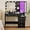 Black, variant on FANRAL Vanity Set with Mirror and Lights,Makeup Vanity Desk with Drawers & Chair & Jewelry Storage Cabinet,White Vanity