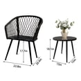 thumbnail image 2 of 3 Piece Outdoor Furniture Patio Bistro Set Balcony Furniture Durable String Conversation Sets Outdoor Patio Chairs Set for Porch Poolside Garden, 2 of 8