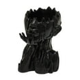 thumbnail image 4 of Maceta de resina para jardín, diseño de cabeza de florero, decorativa, con forma de cara Negro, 4 of 9