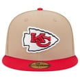 thumbnail image 2 of Men's New Era Tan Kansas City Chiefs   Logo Main 59FIFTY Fitted Hat, 2 of 6
