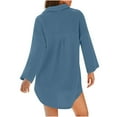 thumbnail image 4 of Guieoi Womens Tops Plus Size Women's Drop Shoulder Solid Color Loose Mid-Length Cardigan Top Blue Black*Friday/Cyber*Monday, 4 of 6