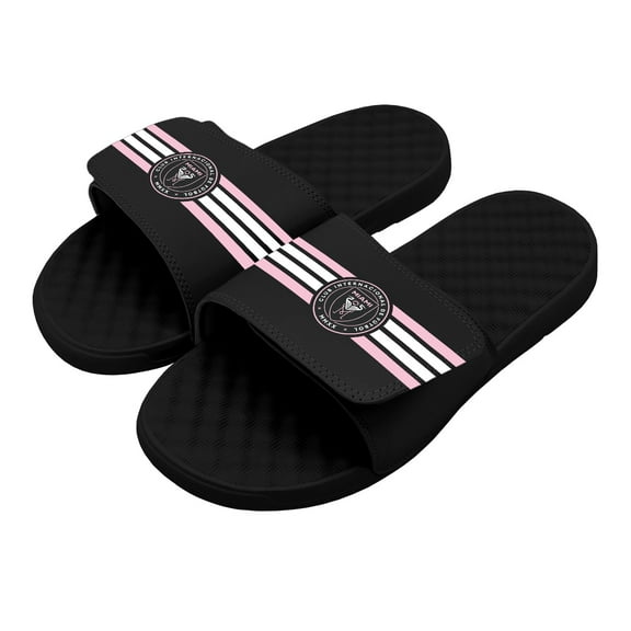 Men's ISlide Black Inter Miami CF Stripe Slide Sandals