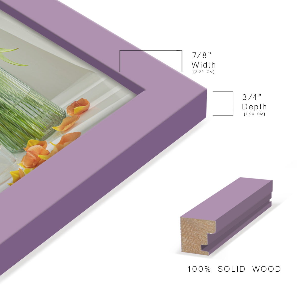 Modern 11 in. x 14 in. Violet Picture Frame (Set of 4)