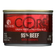 Wellness Pet Products Dog Food - Core Beef with Carrots Recipe - Case of 24 - 6 oz.