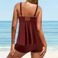 thumbnail image 5 of CALAFEBILA Tankini Swimsuits Womens Modest 2 Piece Pools Solid Summer Pleated Bathing Suits, 5 of 8