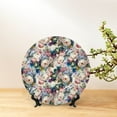 thumbnail image 6 of Yiaed Rose Flowers Print Bone China Decorative Plate Ceramic Dinner Plates Art Crafts with Display Stand-8in, 6 of 6