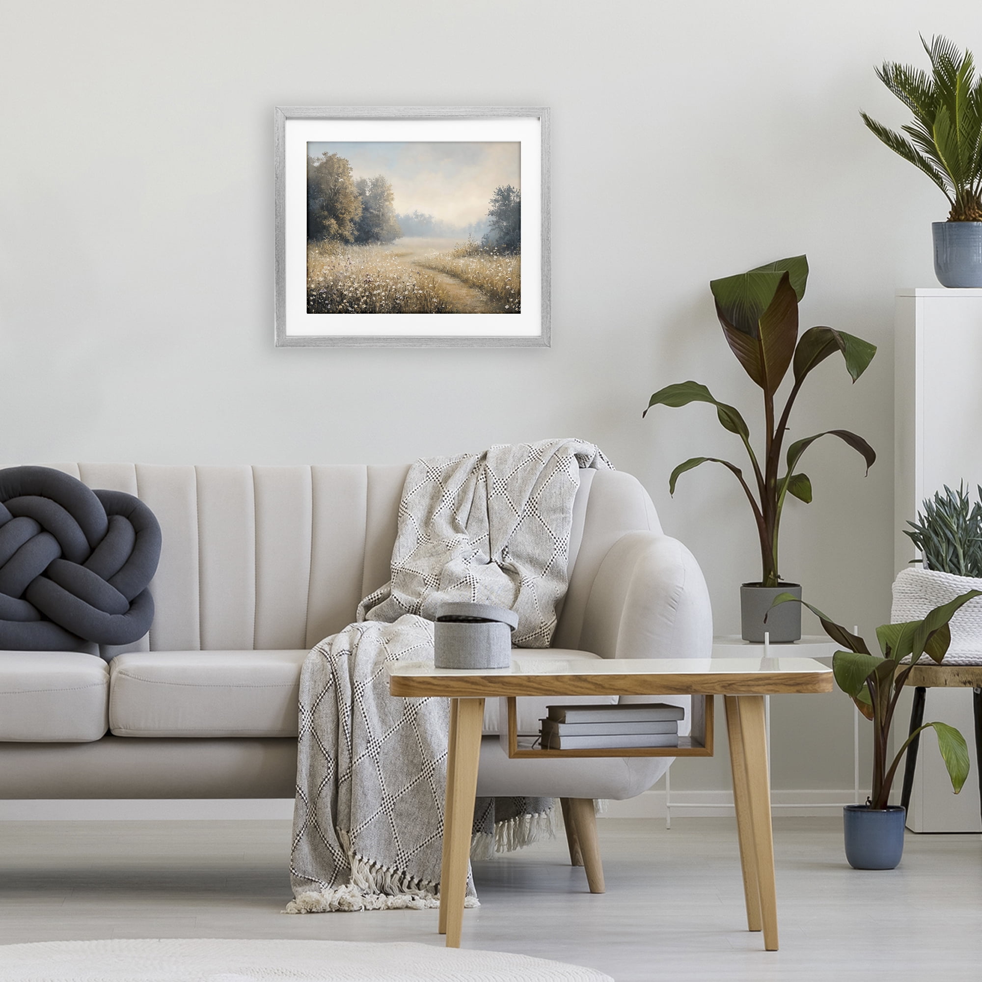 Stupell Industries Wandering Wildflower Path at Dawn Gray Framed Print Under Glass, design by Creative Studio