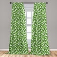thumbnail image 5 of Ambesonne Banana Leaf Curtains, Lively Green Nature, Pair of 28"x63", Lime Green White, 5 of 5