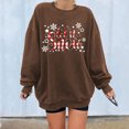 thumbnail image 1 of 2023 Chandail en Molleton Oversize pour Femmes Imprimé Ample Col Rond Manches Longues Polaire Chandail Ample Tops pour Femmes, 1 of 8