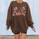 thumbnail image 1 of Puntoco - Sudadera de forro polar de manga larga con cuello redondo suelto para mujer Puntoco Puntoco-5993, 1 of 8