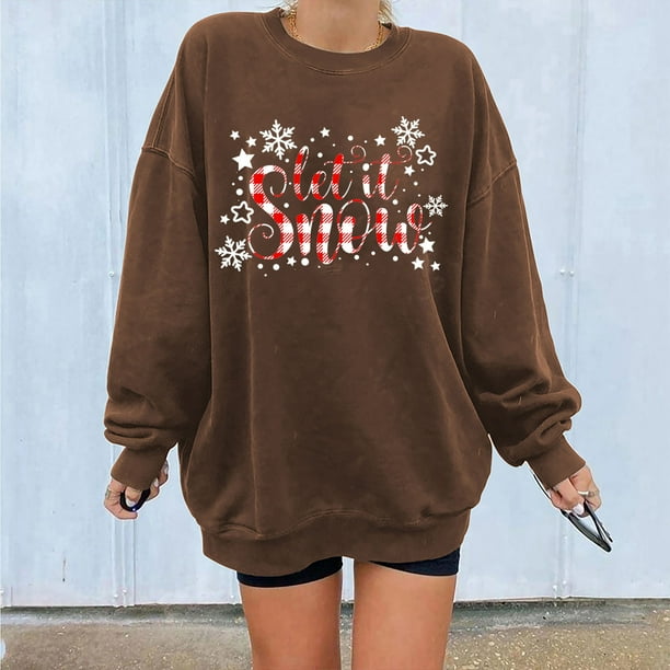 Puntoco - Sudadera de forro polar de manga larga con cuello redondo suelto para mujer Puntoco Puntoco-5993