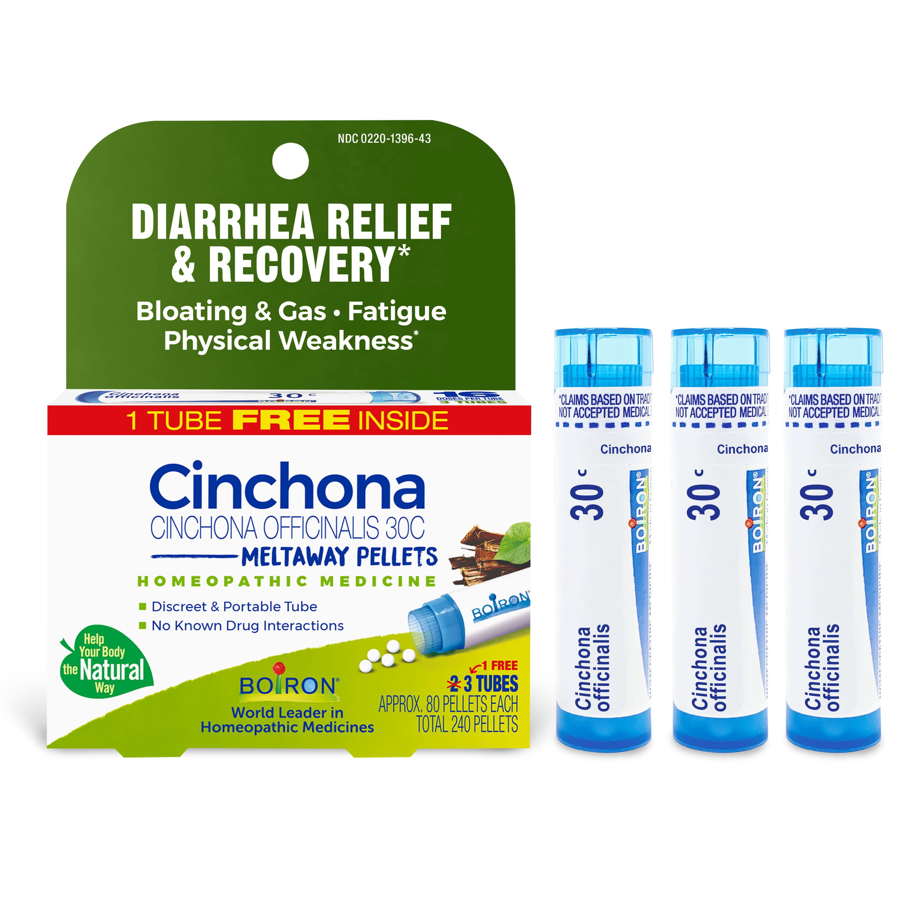 Boiron Cinchona Officinalis 30C Bonus Pack, Homeopathic Medicine for Diarrhea, Bloating, Gas, Fatigue, Physical Weakness, 240 Pellets