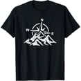 thumbnail image 2 of 100% Cotton Unisex Compass Mountains Adventure Hiking T-Shirt, 2 of 5