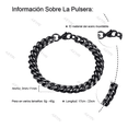 thumbnail image 2 of Pulsera Esclava Hombre Y Mujer Cubano Eslabón Acero Xtellar Negro, 2 of 4