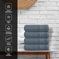 thumbnail image 3 of Infinitee Xclusives 100% Turkish Cotton Hand Towels 16 x 30 inches Pack of 4, Elegant Blue, 3 of 9