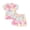 Pink#birthday gifts#22, variant on oelaio Girls Summer Outfits Cute Flower Printed 2 Piece Clothes Short Sleeve T-Shirts and Elastic Waist Shorts Kids Casual Lounge Pajama Sets White 2 Years