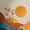 Abstract Landscape Open Book Sun, variant on Qisvanset Surfing Man Ocean Waves Canvas Wall Art 15.75x11.81 INCHES