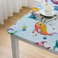 thumbnail image 4 of HAOXIT Party Tablecloth Decorations - Ocean Theme Square Table Cover for Birthday &amp; Baby Shower, Underwater Sea Life Theme Table Decorations 40*40, 4 of 7
