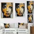 thumbnail image 4 of Designart "Golden Mystery Female Likeness" Abstract Floater Framed Wall Art Living Room, 4 of 7