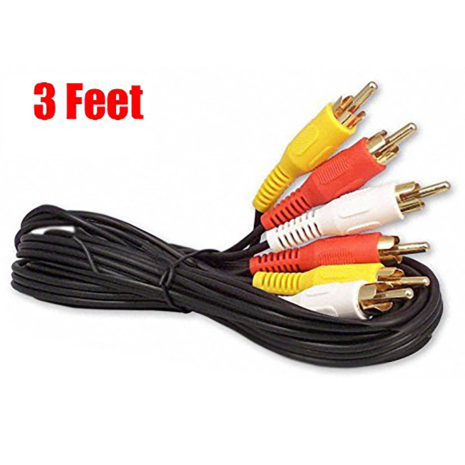 3FT RCA M/Mx3 Audio/Video Cable Gold Plated Audio Video RCA Stereo