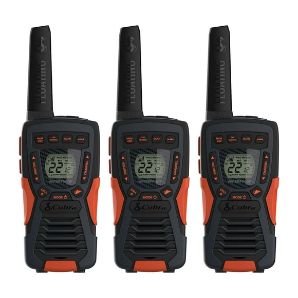 Radios bidireccionales Cobra CXT10953PH-M impermeables a 40 millas, paquete de 3